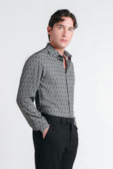 CAMICIA FANTASIA STRETCH VERDE MILITARE